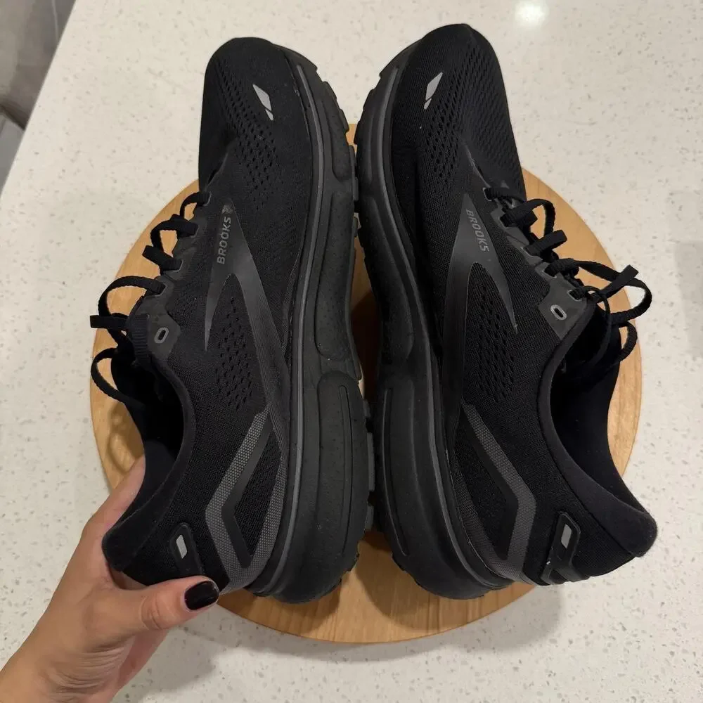 Brooks Shoes Mens 13 4E Extra Wide Ghost 15 Running Sneakers Black Gym Workout